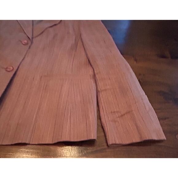 ⭐️ Vintage 100% Linen Rafaella Blazer Button Up Jacket Womens 14 Brown Neutral - Picture 3 of 5